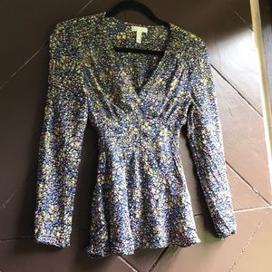 Leith Floral Peplum Blouse Women’s XS NWOT